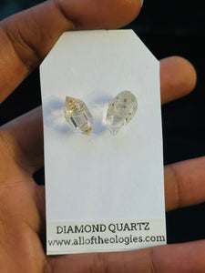 Diamond Quartz Stud Earrings