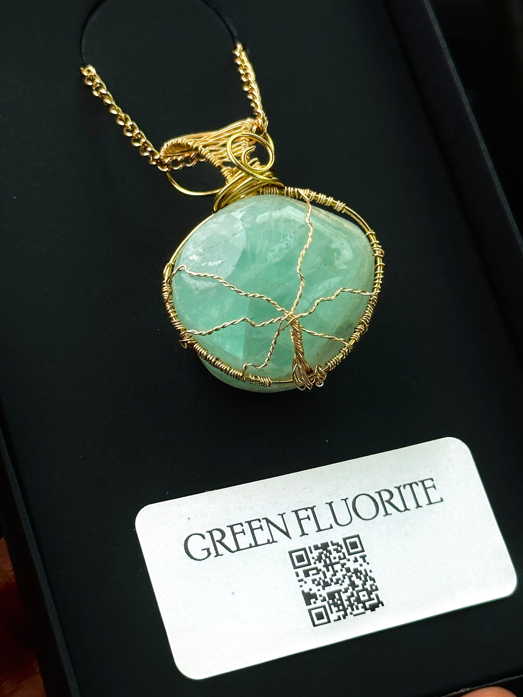 Green Fluorite tree of life necklace