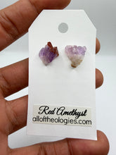 Load image into Gallery viewer, Red Amethyst Geode Studs