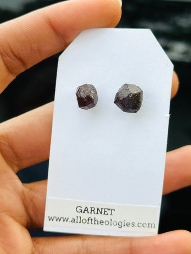 Garnet crystal earrings