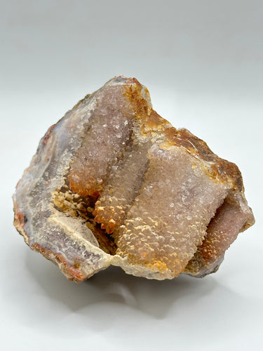 Druzy Pink Hematite Coated Pseudomorph After Anhydrite Stalactite Morocco