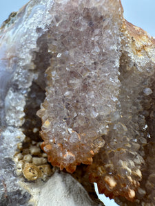 Druzy Pink Hematite Coated Pseudomorph After Anhydrite Stalactite Morocco