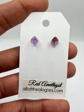 Load image into Gallery viewer, Red Amethyst Geode Studs