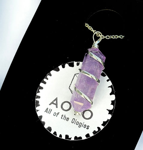 Amethyst Spiral Drip Necklace (Sterling)