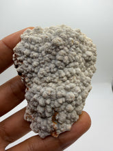 Load image into Gallery viewer, Botryoidal Druzy Chalcedony pseudomorph over lace agate Stalactites (unpolished)
