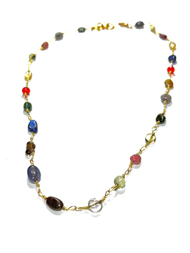 Multi Gemstone Link necklace