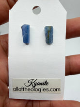 Load image into Gallery viewer, Polished Blue Kyanite studs