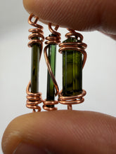 Load image into Gallery viewer, Green Tourmaline pendant in copper