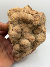 Load image into Gallery viewer, Pink Botryoidal druzy Calcite/ Chalcedony Psudomorph over Lace Agate