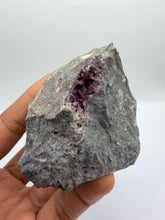 Load image into Gallery viewer, Roselite coated Quartz crystals  Colbalt bearing Dolomite