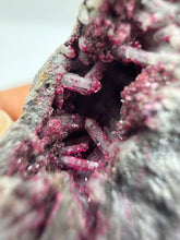 Load image into Gallery viewer, Roselite coated Quartz crystals  Colbalt bearing Dolomite