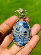 Load image into Gallery viewer, Sodalite “Love” pendant with Diamond Quartz