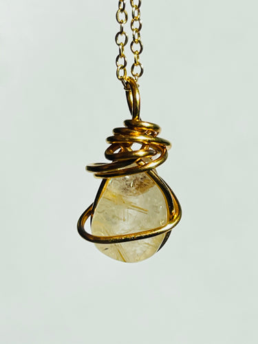 Golden Rutile Quartz necklace