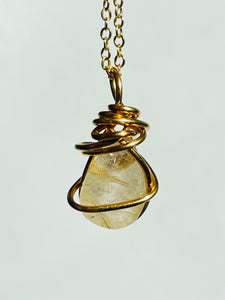 Golden Rutile Quartz necklace