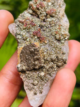 Load image into Gallery viewer, Pyrite coated Green Flourite cluster