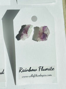 Rainbow Fluorite Studs