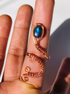 Black Opal Serpent Ring