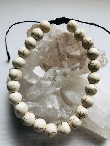 White Howlite Hemp Bracelet