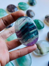 Load image into Gallery viewer, Banded Rainbow Fluorite Palm Stone