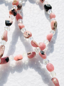 Pink Rhodochrosite Chain Beads