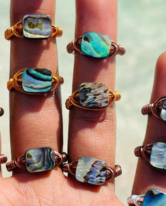 Abalone Ring (wire wrap)