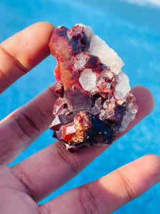 Elestial Red Quartz Cluster