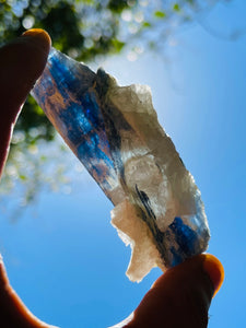 Blue Kyanite & Clear Quartz Crystal specimen