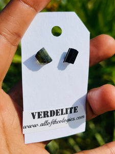 Verdelite (Green Tourmaline) studs