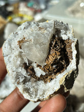 Load image into Gallery viewer, Barite geode featuring a optical calcite crystal