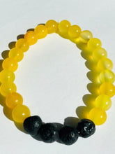 Load image into Gallery viewer, Yellow Agate/ Lava Stone Gemstone Bracelet
