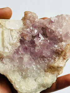 Pink Amethyst/Calcite geode