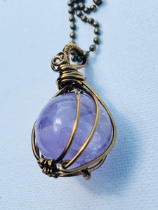 Amethyst Crystal Ball Necklace
