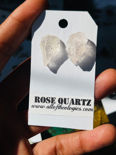 Rose Quartz studs