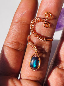 Black Opal Serpent Ring