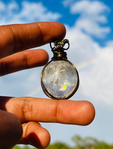 Clear Quartz crystal ball pendant