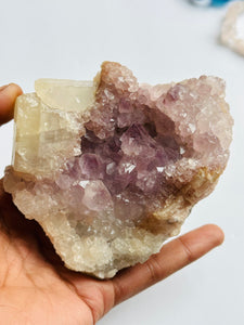 Pink Amethyst/Calcite geode