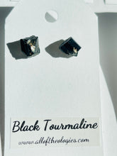 Load image into Gallery viewer, Black Tourmaline studs