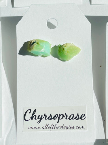 Chrysoprase Studs