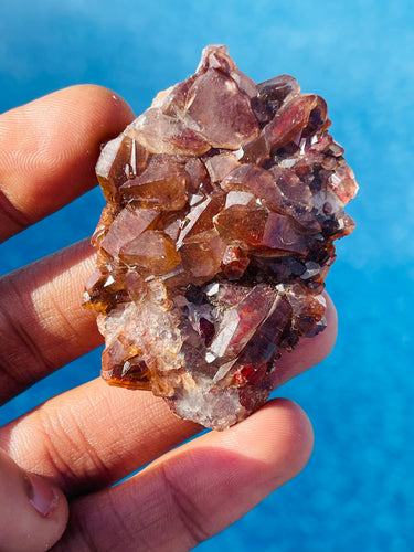Red Hematoid Phantom Quartz crystal cluster