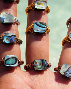 Abalone Ring (wire wrap)
