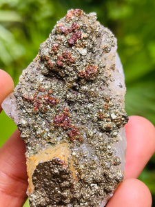 Pyrite coated Green Flourite cluster