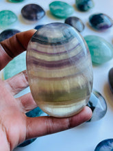 Load image into Gallery viewer, Large Rainbow Fluorite Palm stone