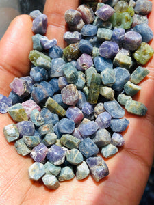 Rough Tri-Colored Sapphires (10 grams)