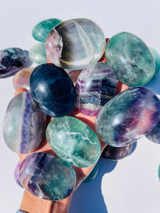 Rainbow Fluorite Palm Stone