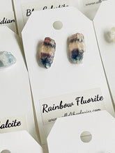 Load image into Gallery viewer, Raw Rainbow Fluorite Studs