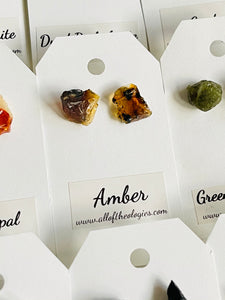 Fossilized Amber Studs