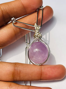 Amethyst crystal ball necklace (silver)