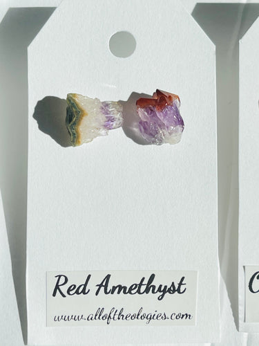 Red Amethyst Geode Studs