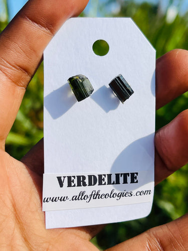 Verdelite (Green Tourmaline) studs