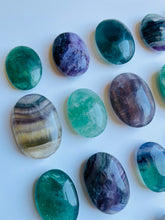 Load image into Gallery viewer, Large Rainbow Fluorite Palm stone